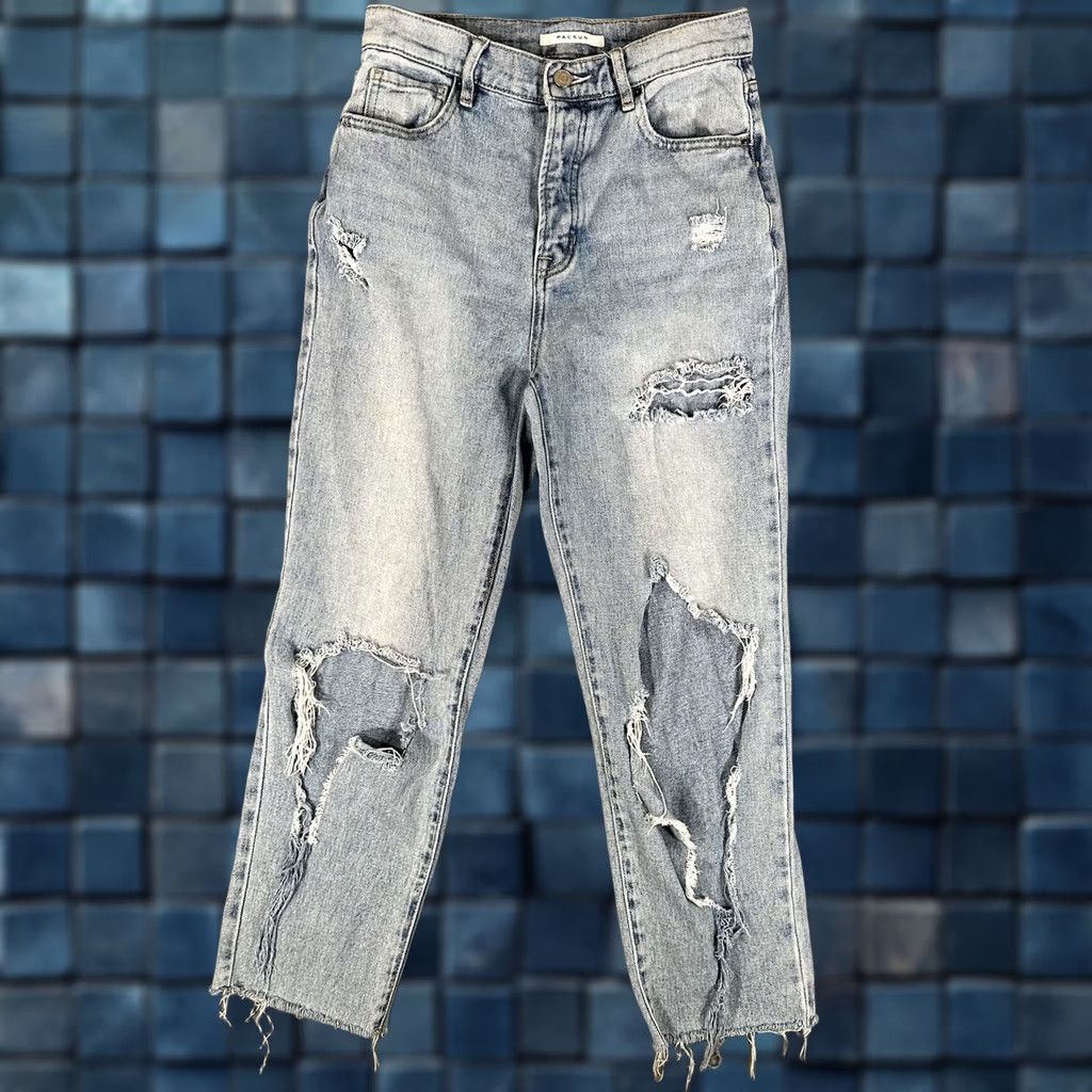 Pacsun PacSun Jeans Women 26 Blue High Rise Straight Distressed Raw Hem Button Up Denim Size 26" / US 2 / IT 38 - 1 Thumbnail