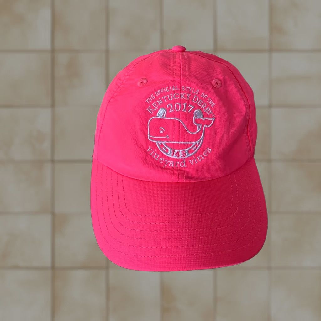 Vineyard Vines Vineyard Vines Kentucky Derby Hat Womens Baseball Cap Pink 2017 EUC Whale Accent Buckle Solid Knit Polyester Size One Size Mens Womens Girls Boys Size ONE SIZE - 1 Thumbnail