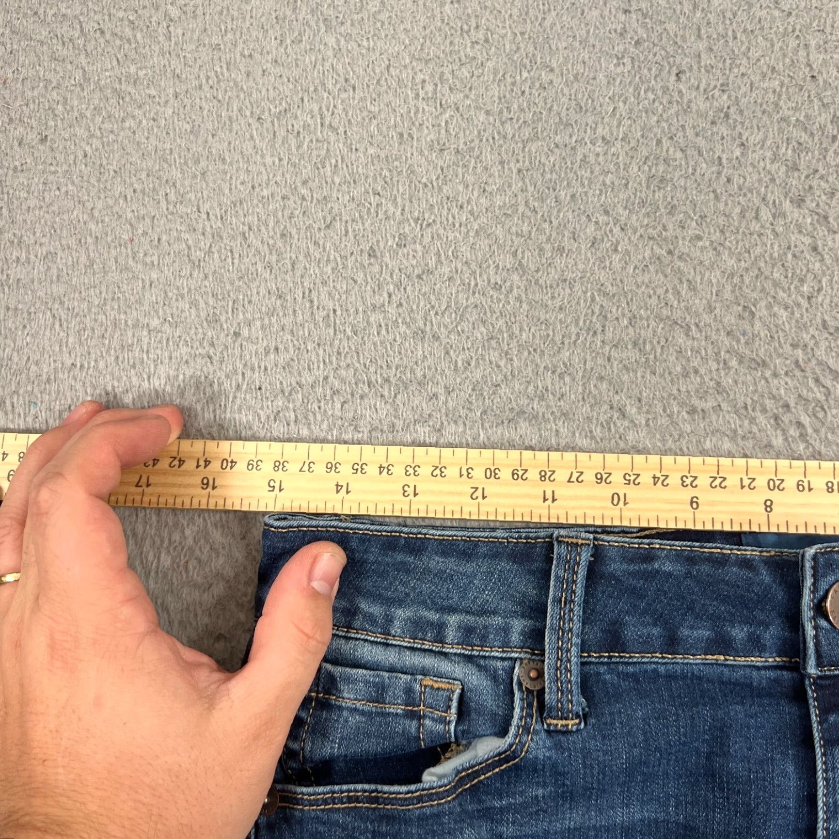 Denime VINTAGE Fairlane Jeans Women Skate Skinny Cropped 30 Inseam Blue Denim 30 Stretch Slim Non-Defining Womens Size 29" - 4 Thumbnail