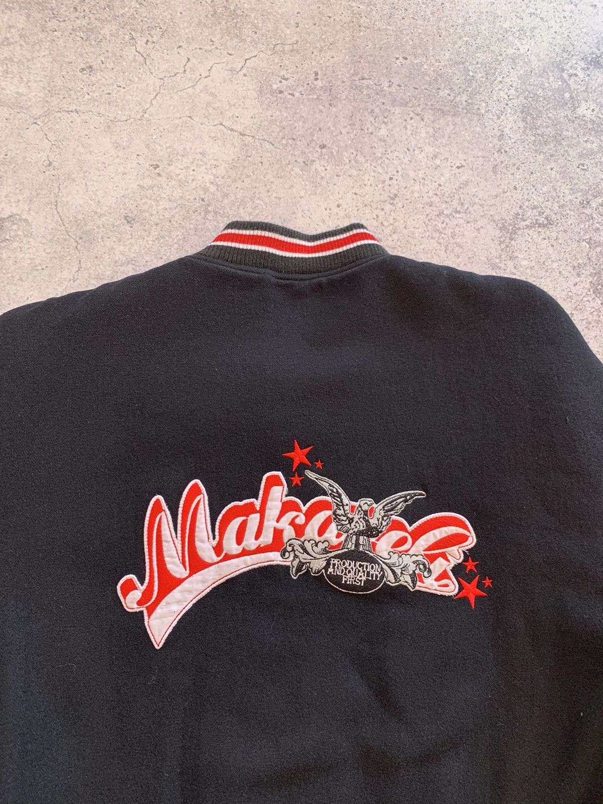 Makaveli VTG 90’s Makavelli 2Pac Wool/Leather Bomber Jacket XL size Size US XL / EU 56 / 4 - 17 Thumbnail