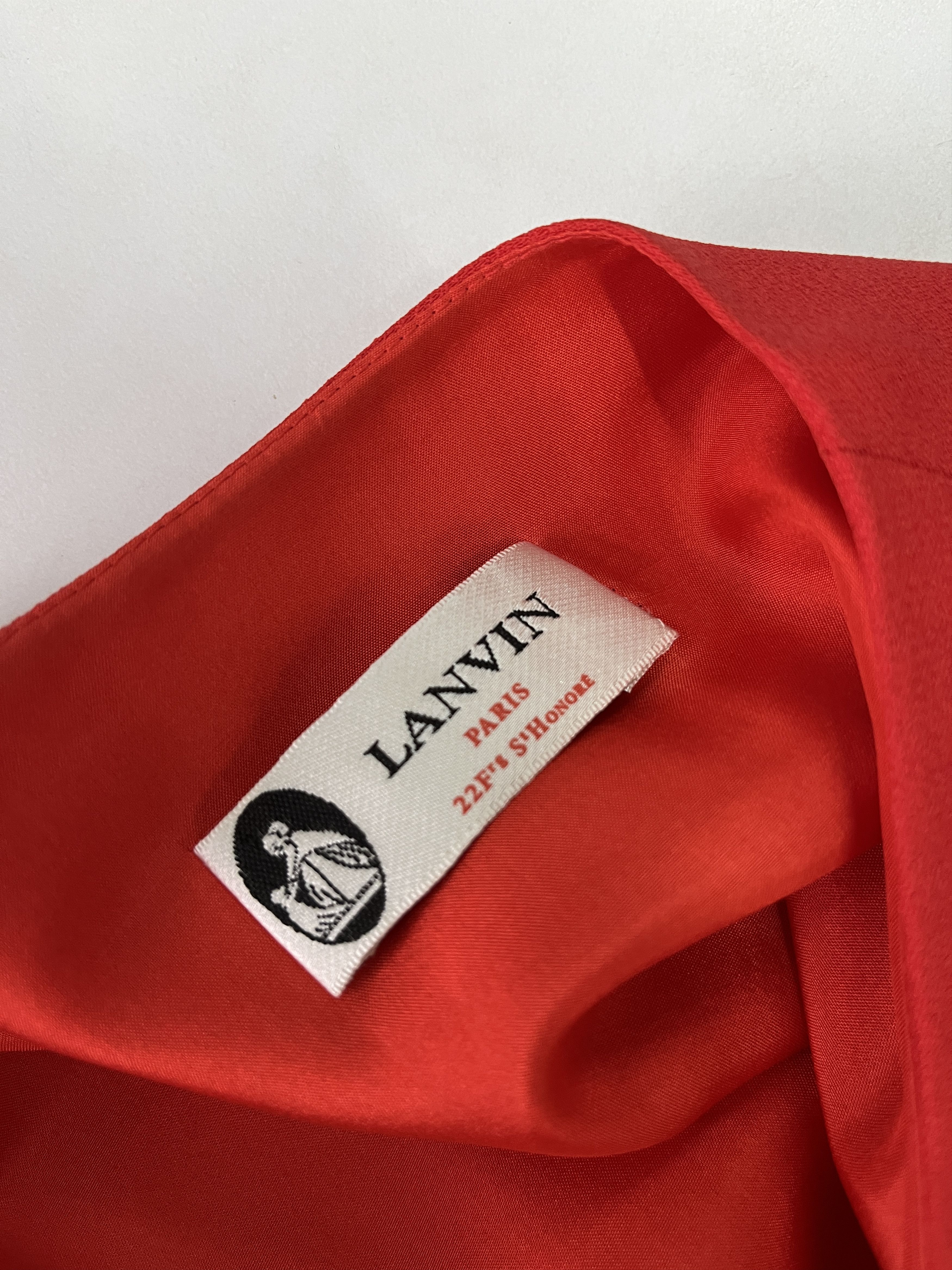 Valentino Lanvin Red Sheer And Open Long Sleeves Draped Long Dress Size XXS / US 00 / IT 34 - 8 Thumbnail