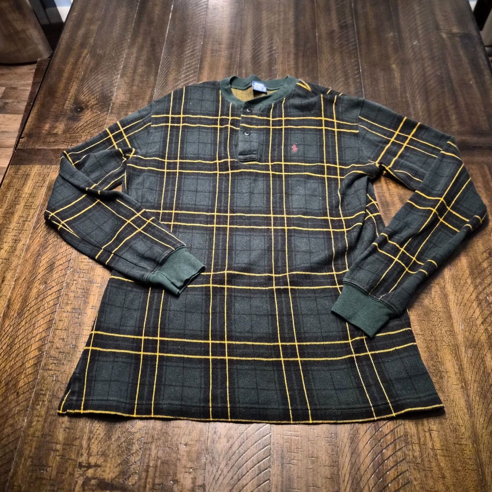 Polo Ralph Lauren VINTAGE Polo Ralph Lauren Mens Henley Tartan Plaid Size XL Long Sleeve 1990s Size US XL / EU 56 / 4 - 2 Thumbnail