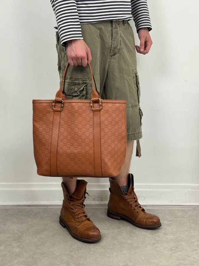 Gucci Gucci Light Camel Brown Leather Monogram Bag Size ONE SIZE - 3 Thumbnail
