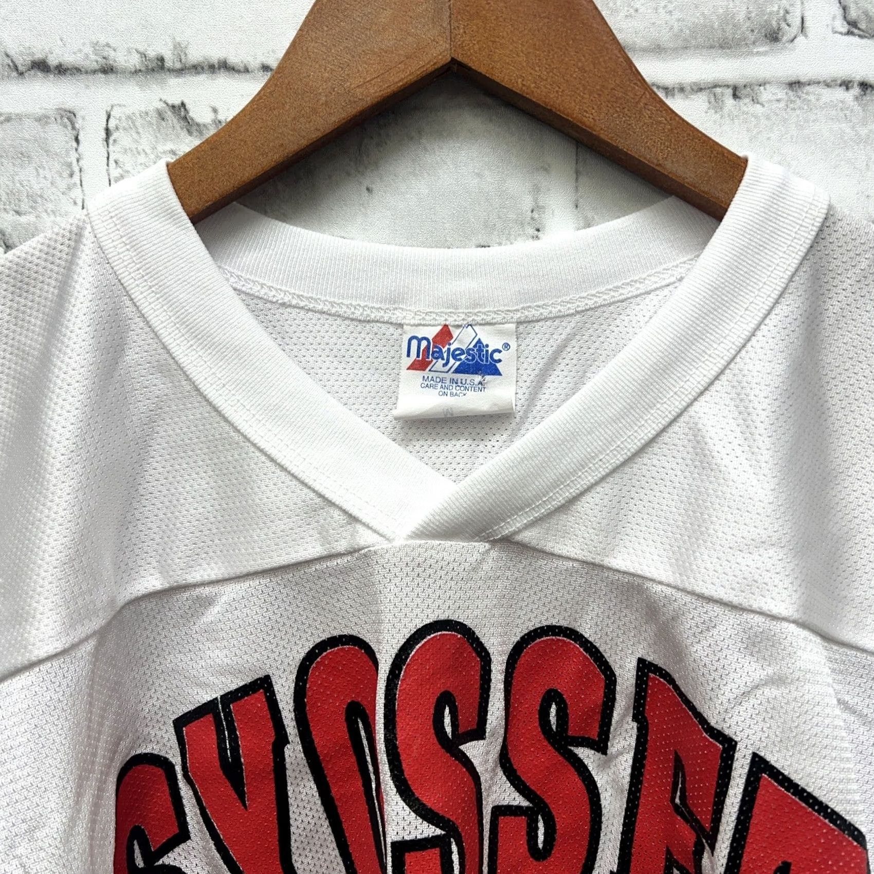 Vintage VINTAGE Majestic Football Jersey Shirt Mens M White USA 12 Size US M / EU 48-50 / 2 - 2 Thumbnail