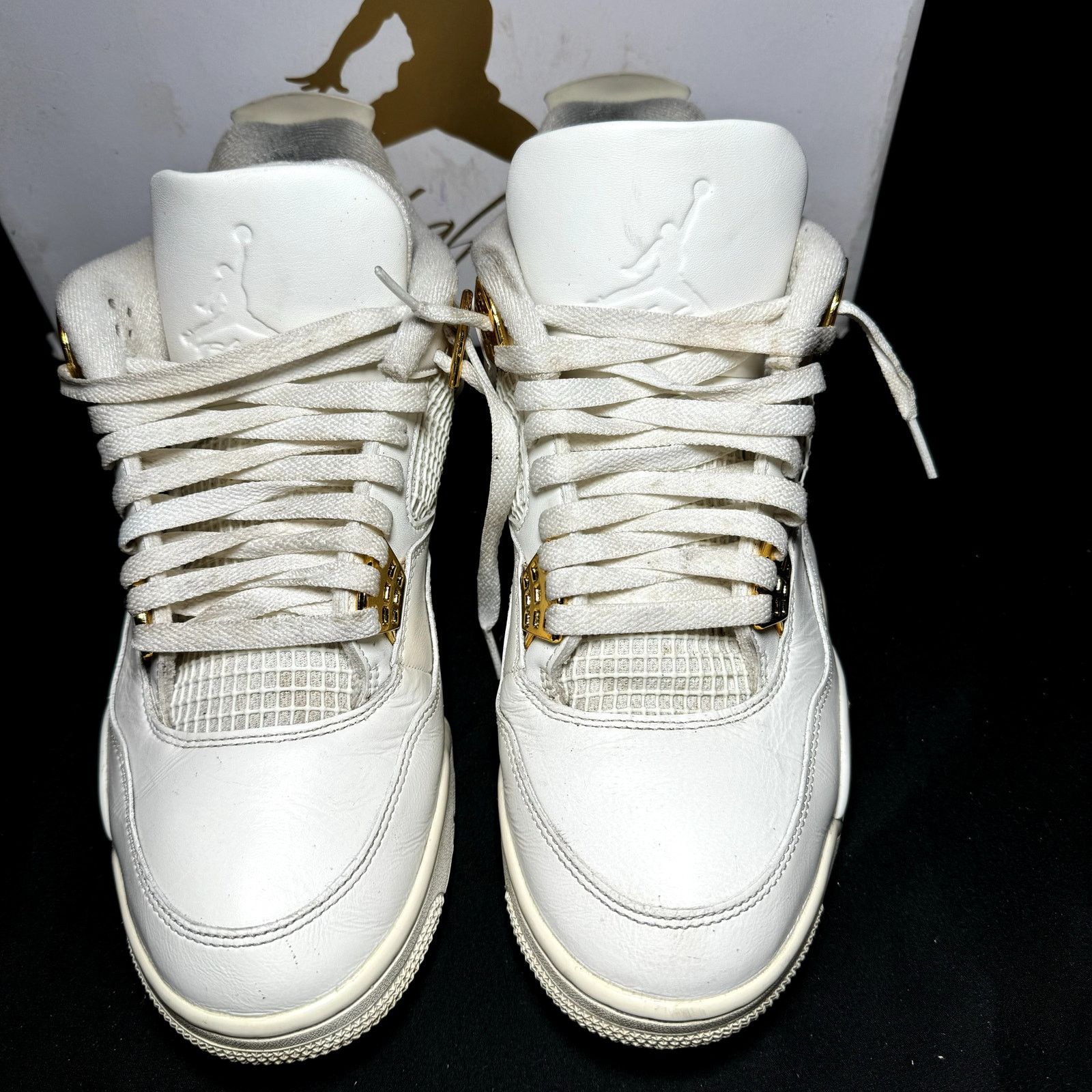 Jordan Brand × Nike Size 12 Nike Air Jordan 4 Retro Metallic Gold Women's Shoes Size US 12 / IT 42 - 4 Thumbnail