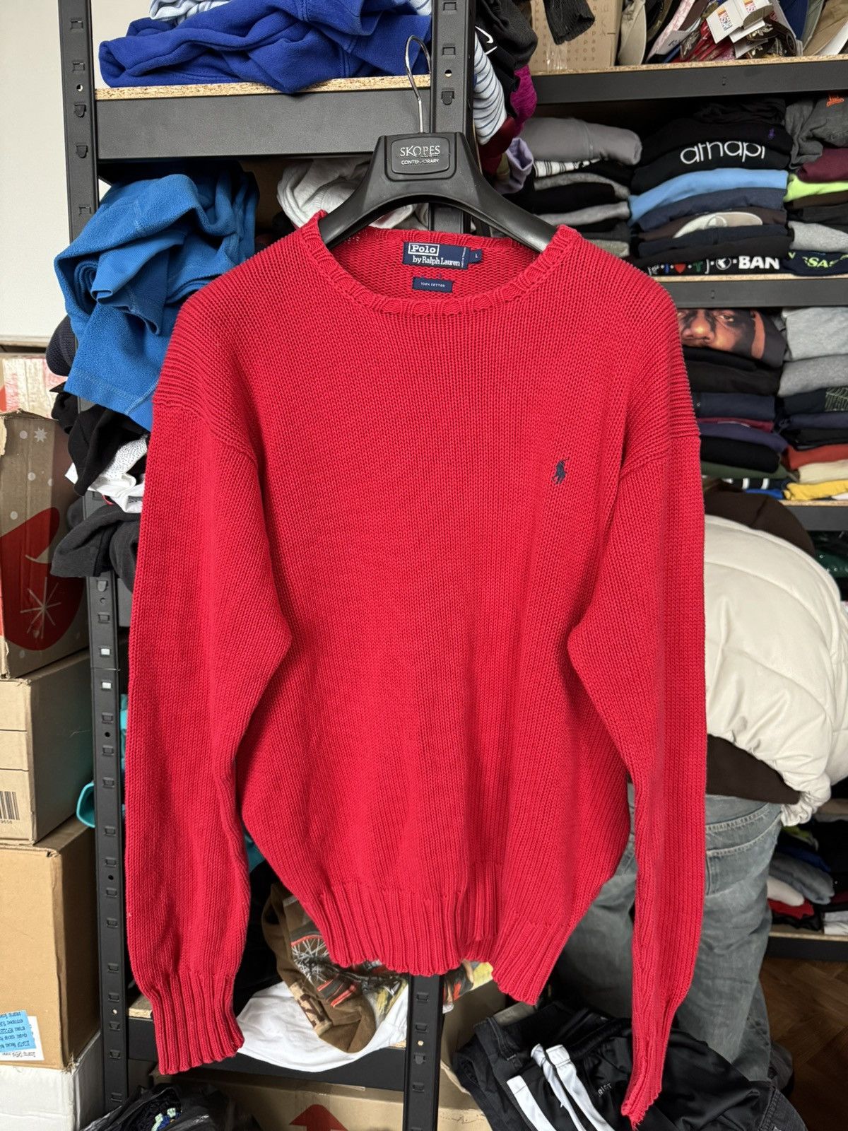 Polo Ralph Lauren 🔥AWESOME RED POLO RALPH LAUREN 00s KNITTED SWEATER Size US L / EU 52-54 / 3 - 3 Thumbnail