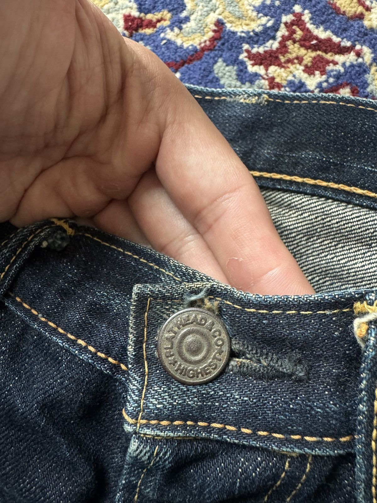 The Flat Head The Flat Head 3002 Golden Selvedge Raw denim faded jeans Size US 29 - 6 Thumbnail