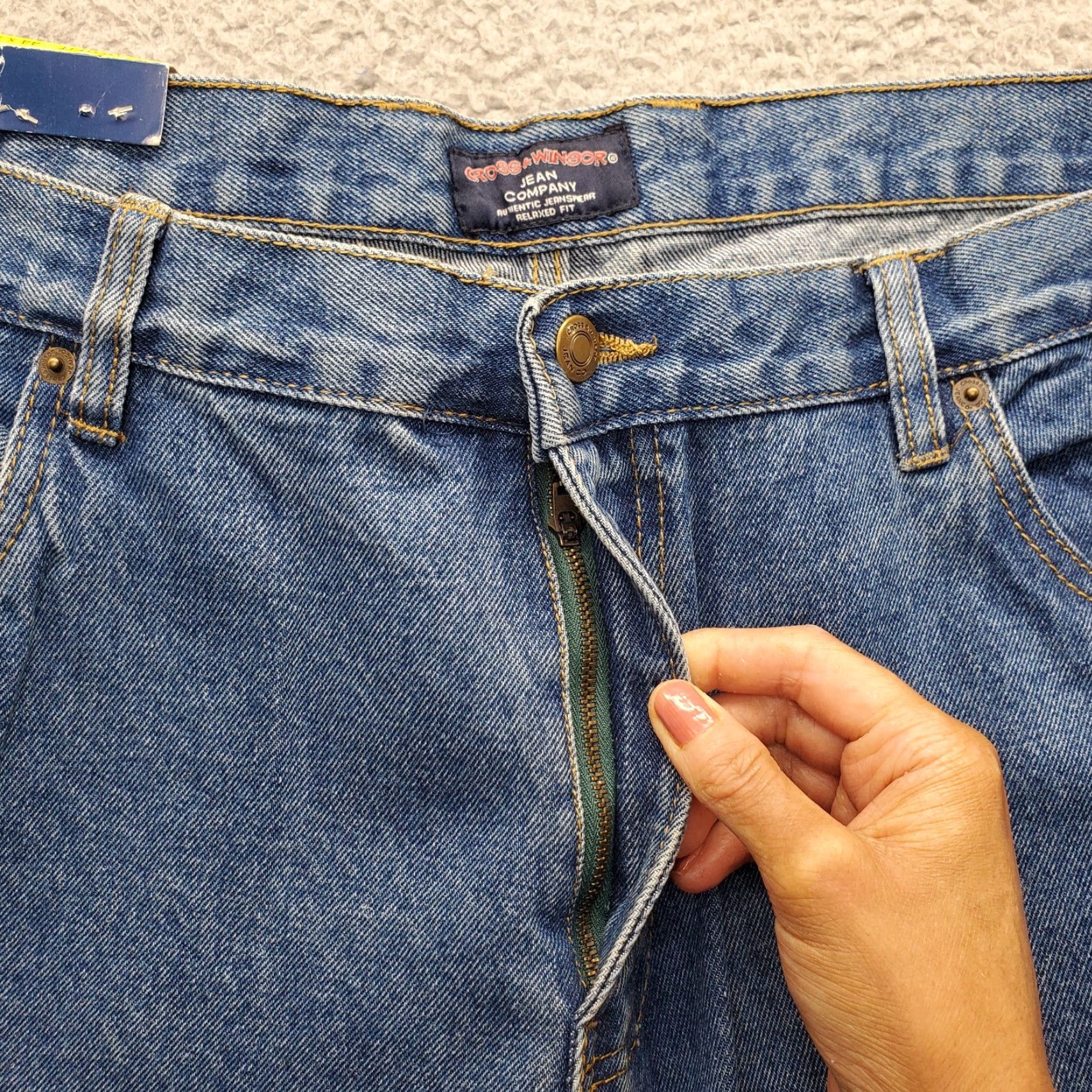 Denime Cross & Winsor Jeans Mens 44x30 Blue Denim Relaxed Fit Cotton 5-Pocket Straight Mens Size 44 Blue 100% Cotton NWT Size US 44 / EU 60 - 7 Thumbnail