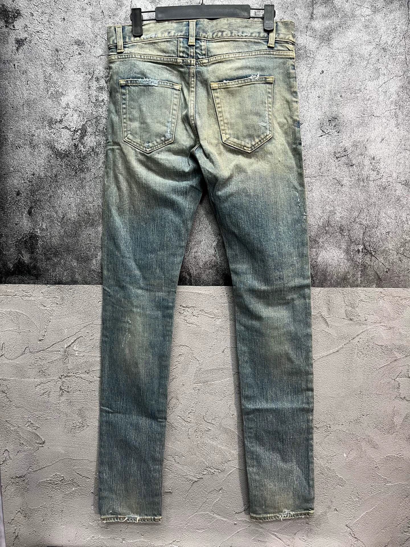 Saint Laurent Paris Saint Laurent SLP Distressed Jeans Black Chain 29 Mint Size US 29 - 2 Thumbnail