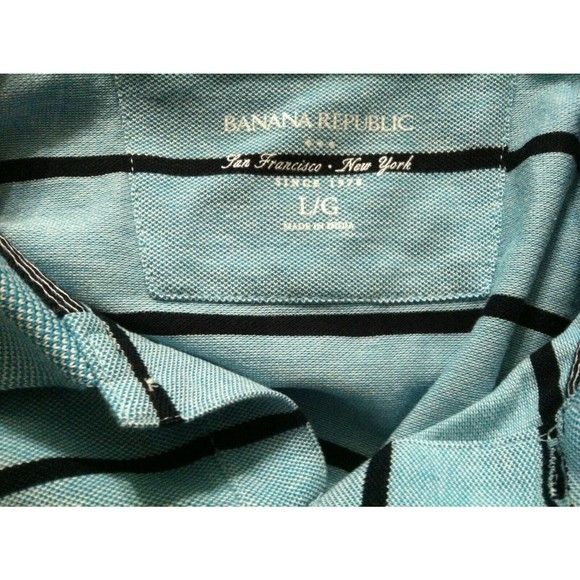 Banana Republic BANANA REPUBLIC MENS NEW BLUE 100%COTTON POLO SHIRT SIZE: L Size US L / EU 52-54 / 3 - 3 Thumbnail