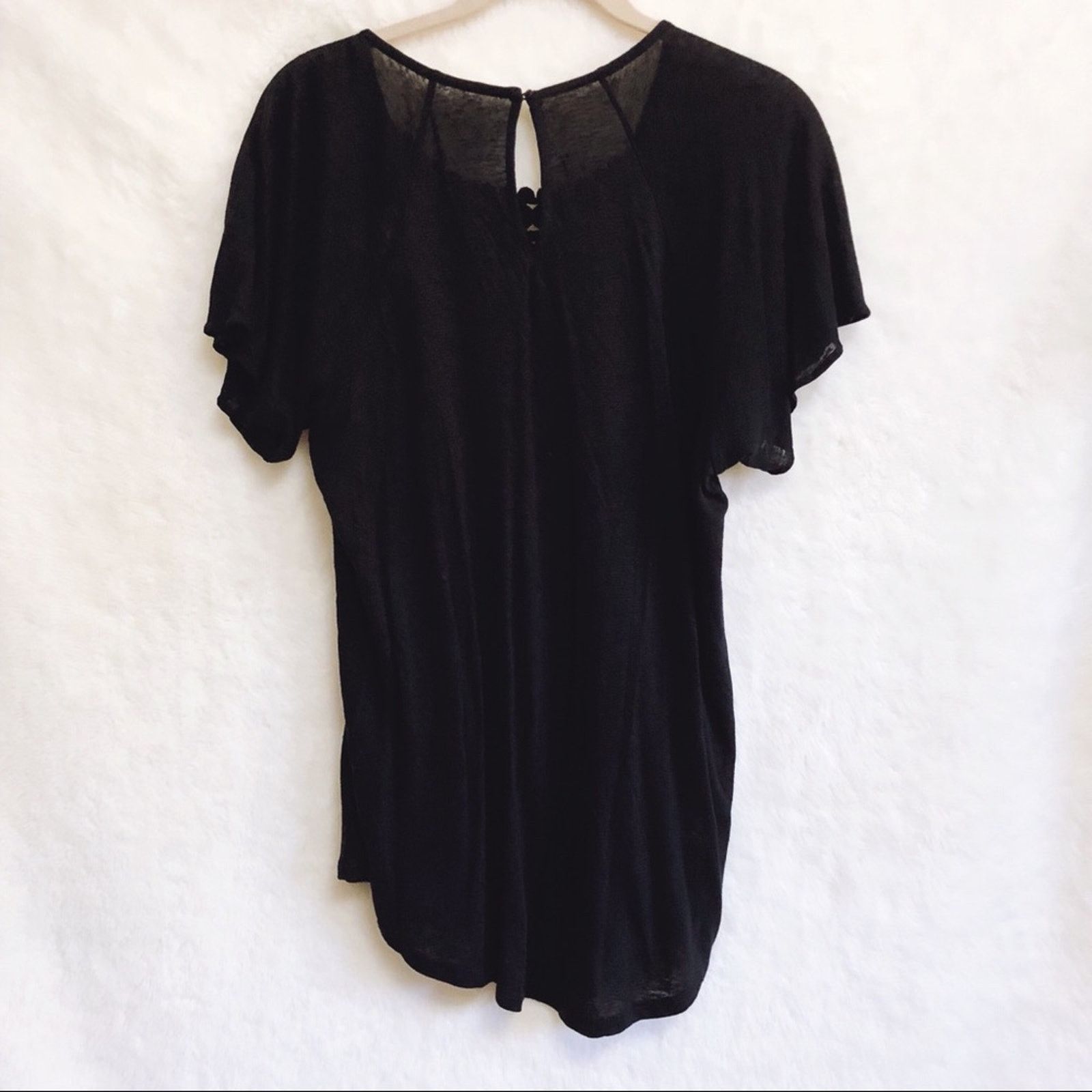 Loft LOFT Black Crochet Yoke Top Size S / US 4 / IT 40 - 7 Thumbnail