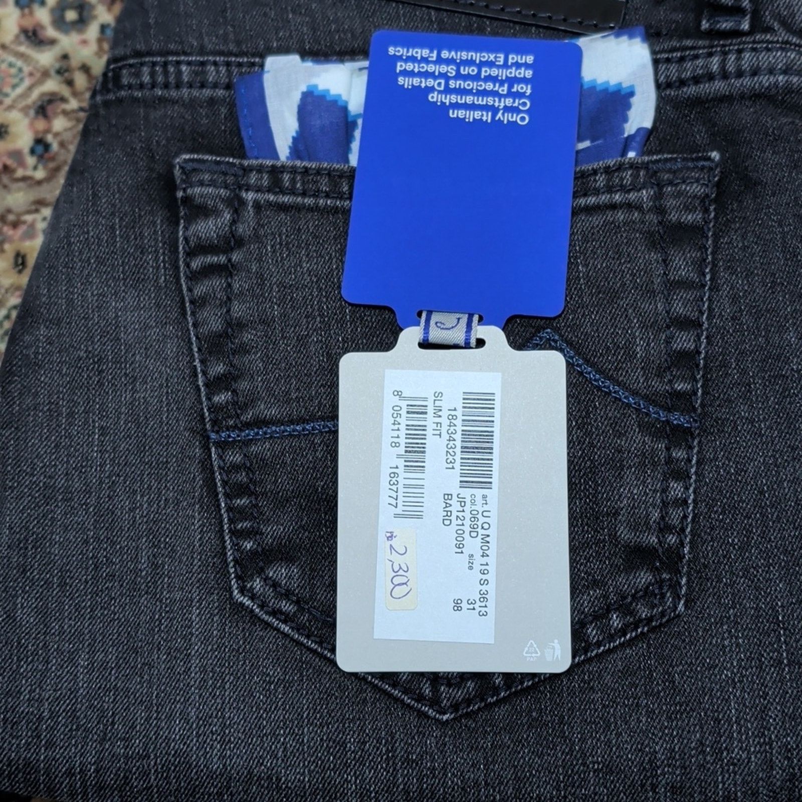 Jacob Cohen Jacob Cohen Men's Dark Gray Slim Jeans Size 30 Size US 30 / EU 46 - 2 Thumbnail