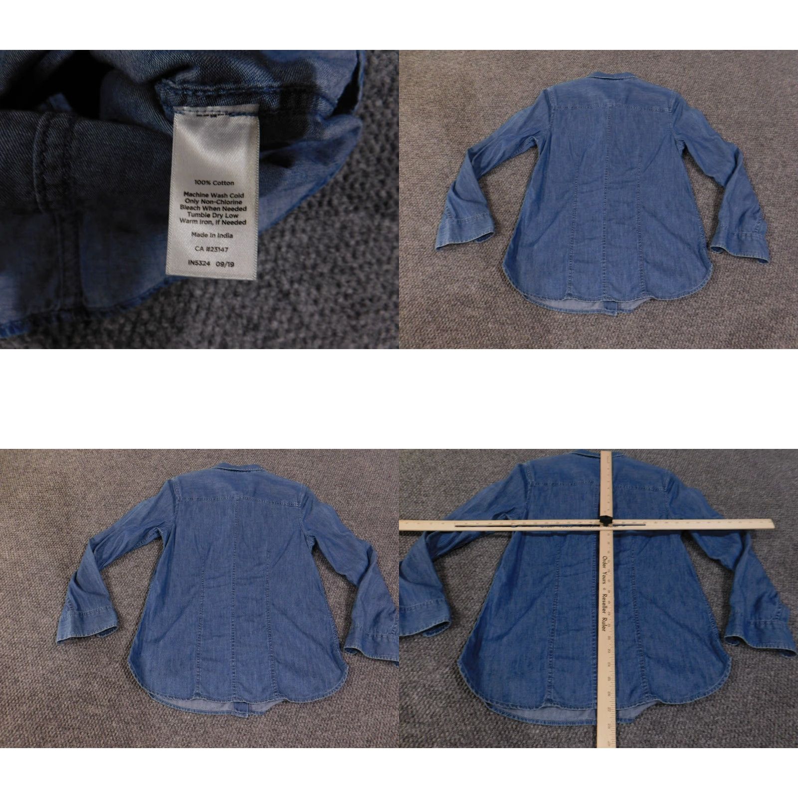 Talbots Talbots Denim Shirt Womens XS Blue Button-Up Long Sleeve Pockets Casual Shirt Regular Fit Size XS / US 0-2 / IT 36-38 - 8 Thumbnail