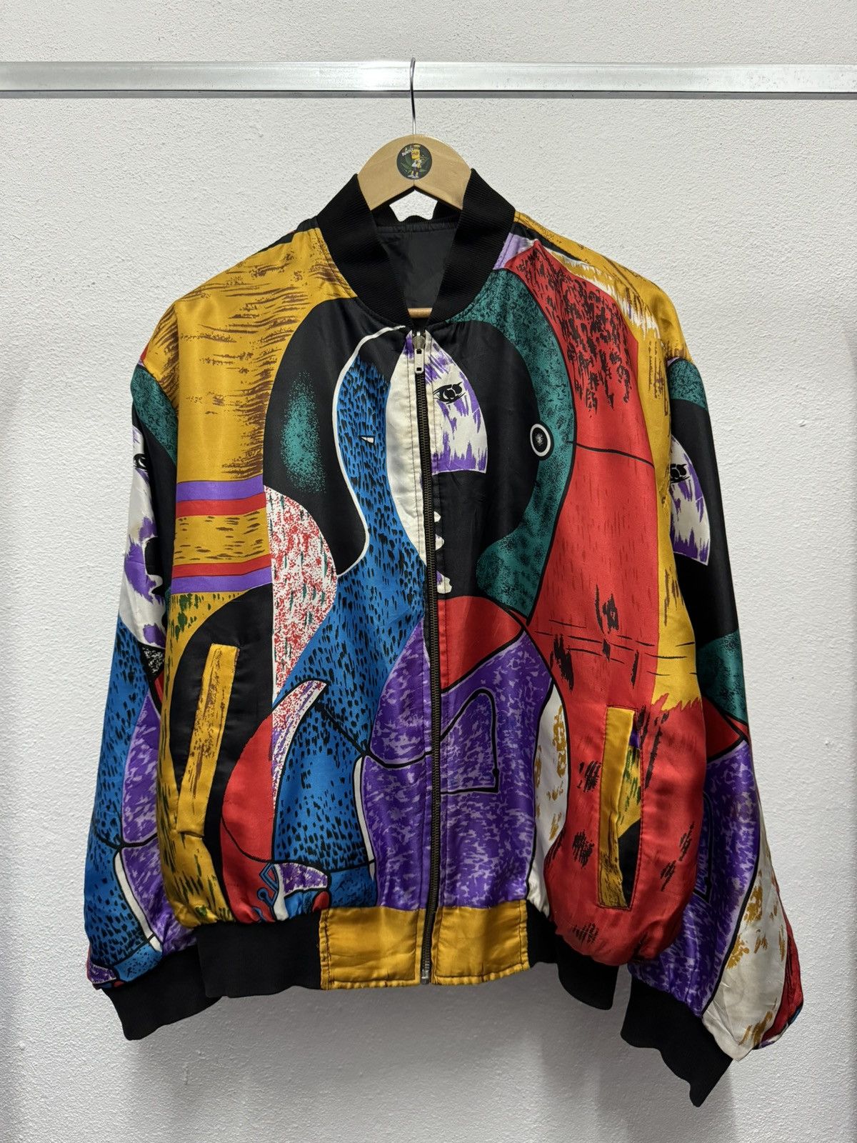 Vintage Vintage 90’s Picasso Reversible Silk Artwork Bomber Jacket Size US L / EU 52-54 / 3 - 1 Thumbnail