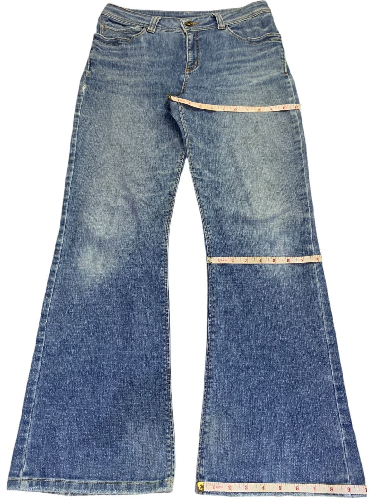 Japanese Brand SALES🔥Vintage Japanese Brand Faded Blue Wash Flare Jeans Size 31" - 14 Thumbnail