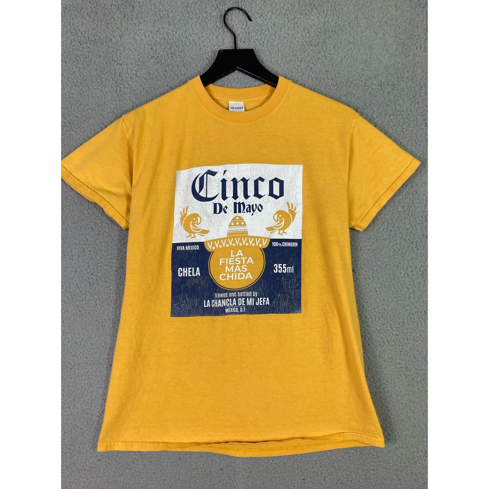 Gildan Vintage Cinco De Mayo T-Shirt Yellow Unisex M Graphic Print Size US M / EU 48-50 / 2 - 6 Thumbnail