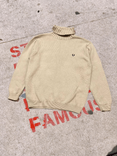 Fred Perry VINTAGE FRED PERRY Knit Quarter Sweater Size US L / EU 52-54 / 3 - 1 Thumbnail
