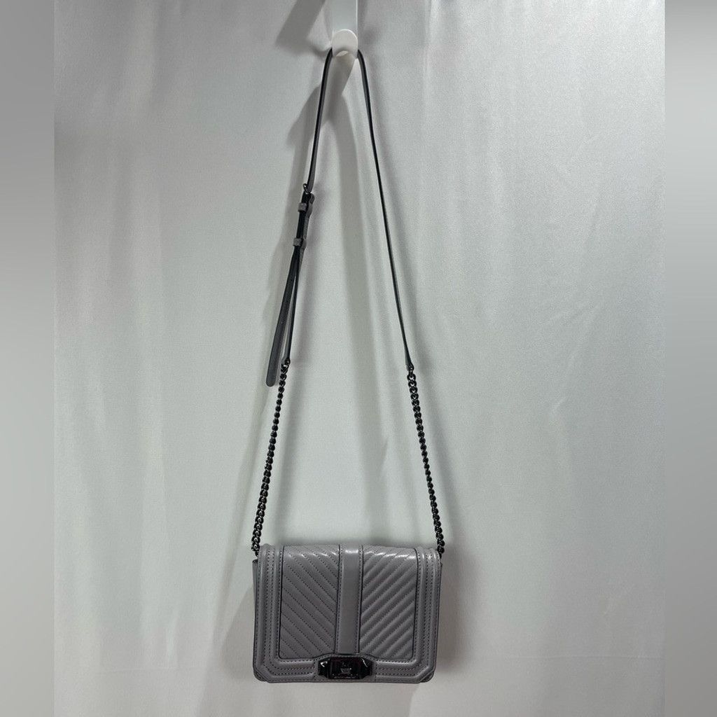 Rebecca Minkoff Rebecca Minkoff Grey Love Quilted Leather Crossbody Bag Size ONE SIZE - 3 Thumbnail