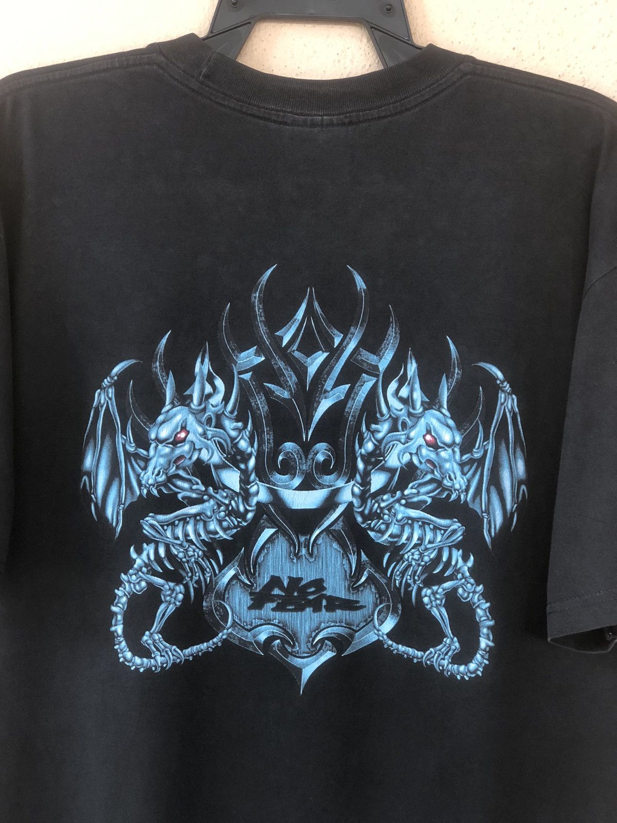 No Fear × Vintage Vintage No Fear Twin Dragon Streetwear Tee Size US XL / EU 56 / 4 - 2 Thumbnail
