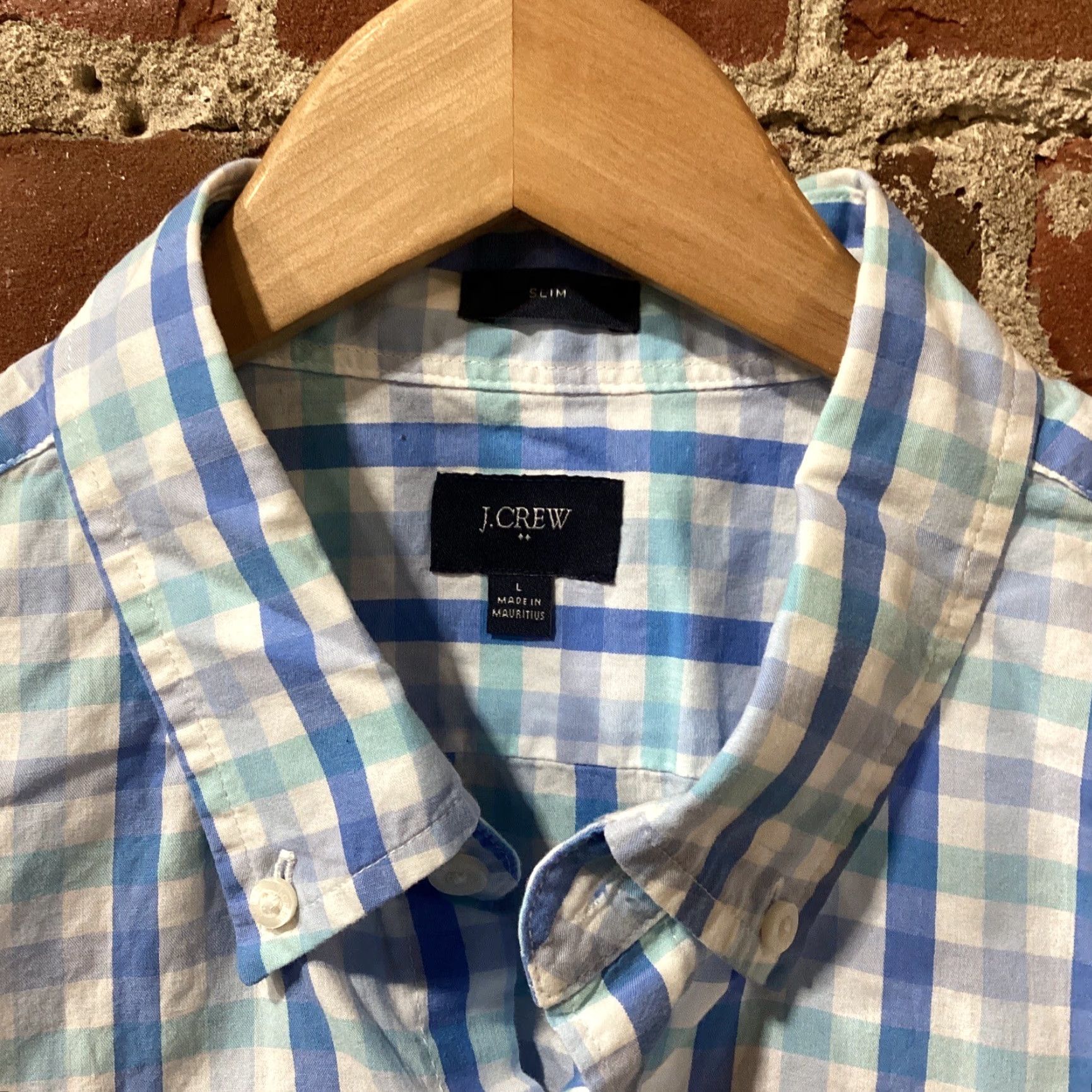 J.Crew J.CREW Mens Blue Plaid Button-Up Long Sleeve Size Large Shirt Size US L / EU 52-54 / 3 - 3 Thumbnail
