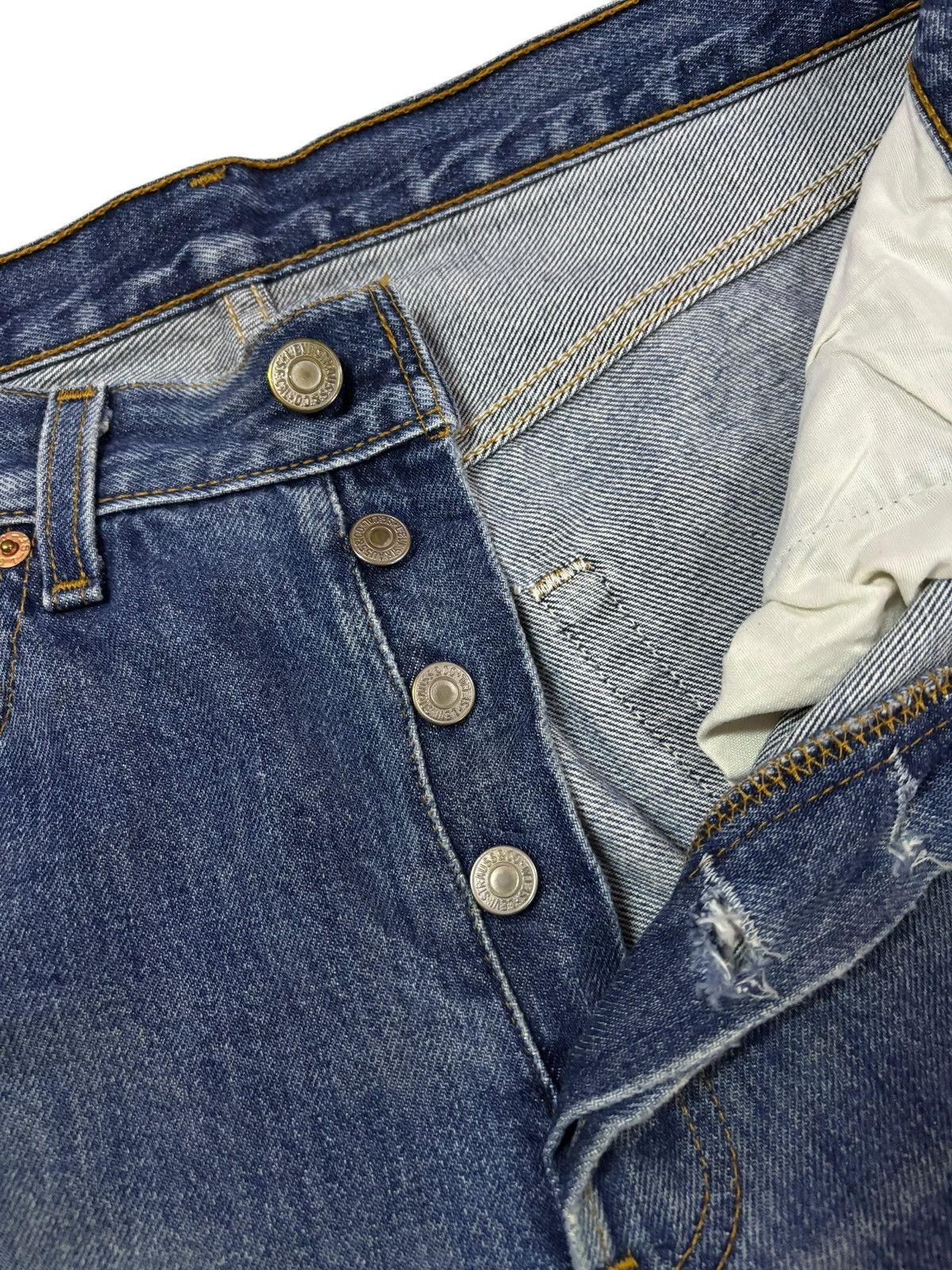 Levi's Vtg 90s Levis 501 Distressed Jeans Size US 30 / EU 46 - 5 Thumbnail