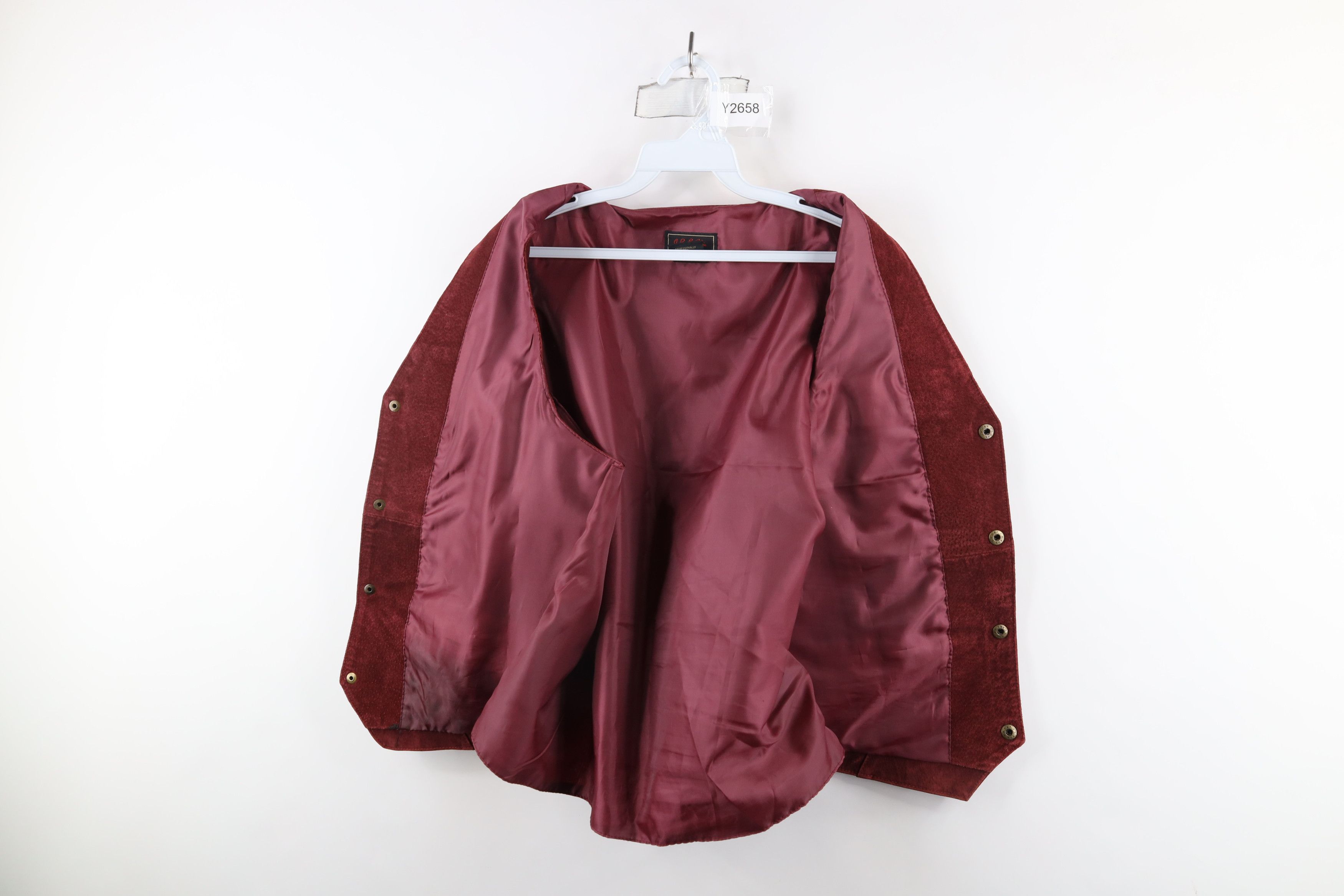 Vintage Vintage 90s Streetwear Suede Leather Button Vest Jacket Red Size US L / EU 52-54 / 3 - 9 Thumbnail