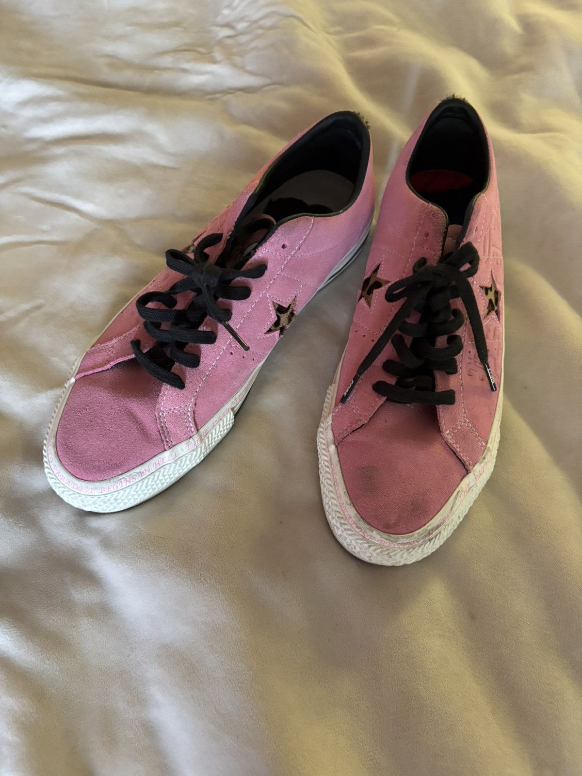 Converse Converse x Sean Pablo Low-Top Pink Sneakers w/ Leopard Print Size US 11 / EU 44 - 1 Thumbnail
