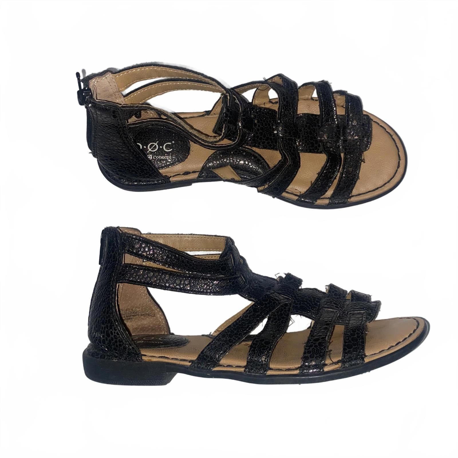 Boc B.O.C Black Gladiator Sandals Size 6 Faux Leather Strappy Size US 6 / IT 36 - 1 Thumbnail