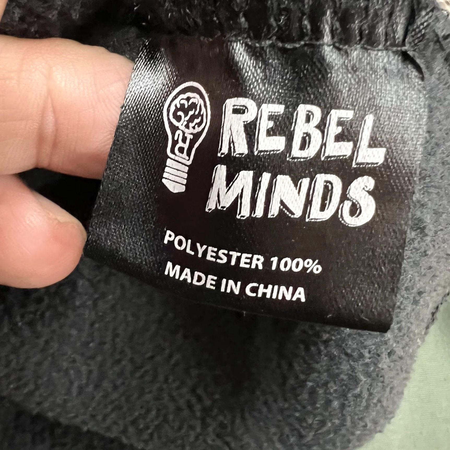 Vintage Rebel Hooded Sweatshirt 2XL Black Embroidered Puff Graphic Print Pattern Long Sleeve High Neck Pullover Men Size US XXL / EU 58 / 5 - 7 Thumbnail
