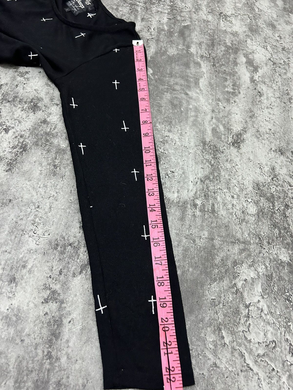 14th Addiction × If Six Was Nine × Japanese Brand Dig Deep Embroidered Aop Cross Acrylic Mini Dress Size L / US 10 / IT 46 - 14 Thumbnail