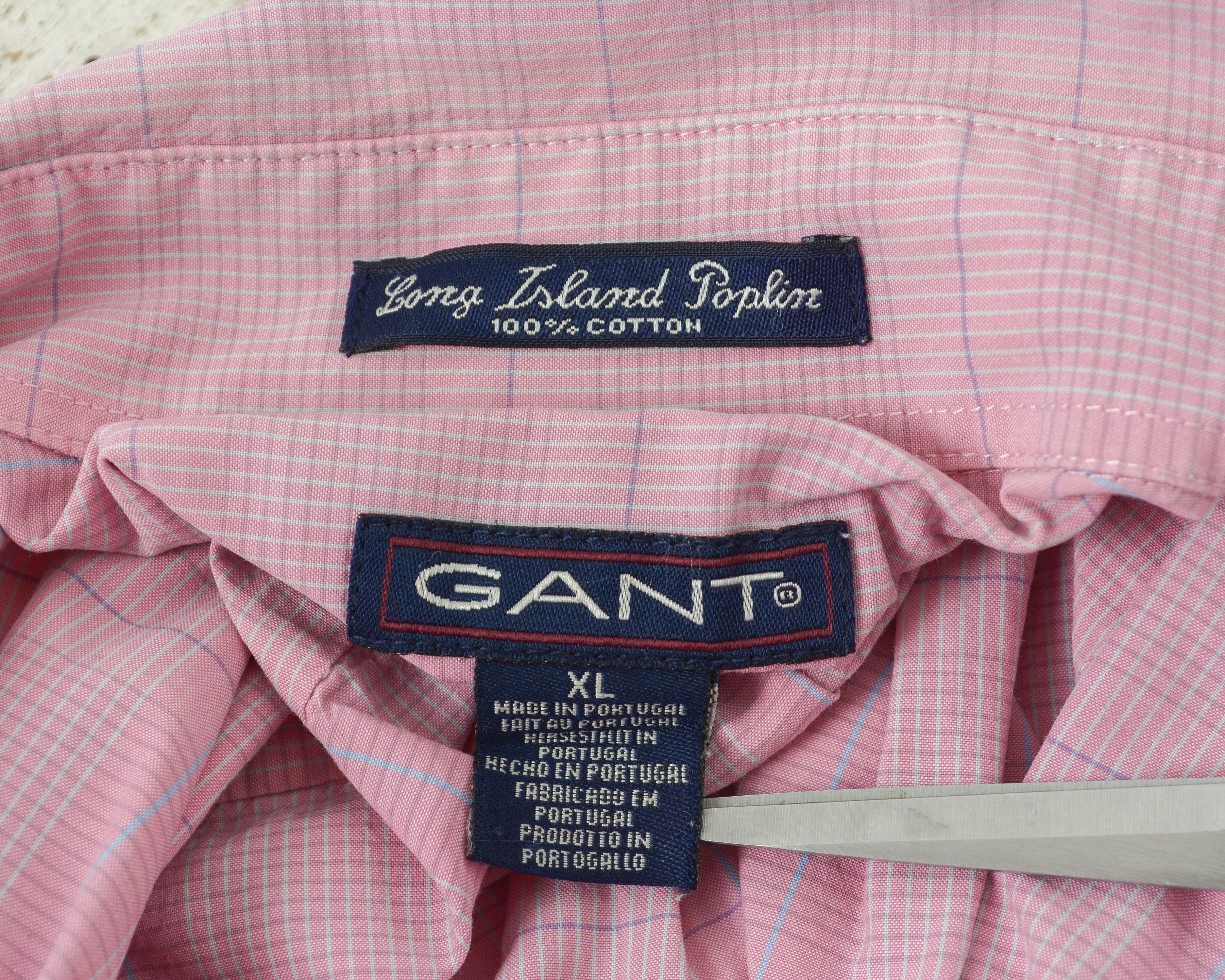 Gant Long Island Poplin Shirt Check Short Sleeved Tartan Plaid Size US XL / EU 56 / 4 - 7 Thumbnail