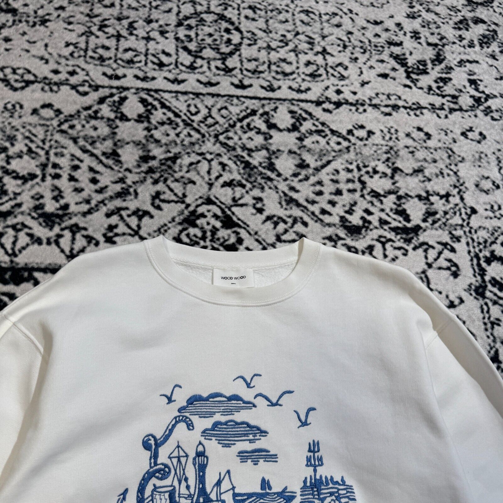 Vintage Vintage Wood White Cotton Crewneck Size S 90s Art Archive Size US S / EU 44-46 / 1 - 6 Thumbnail