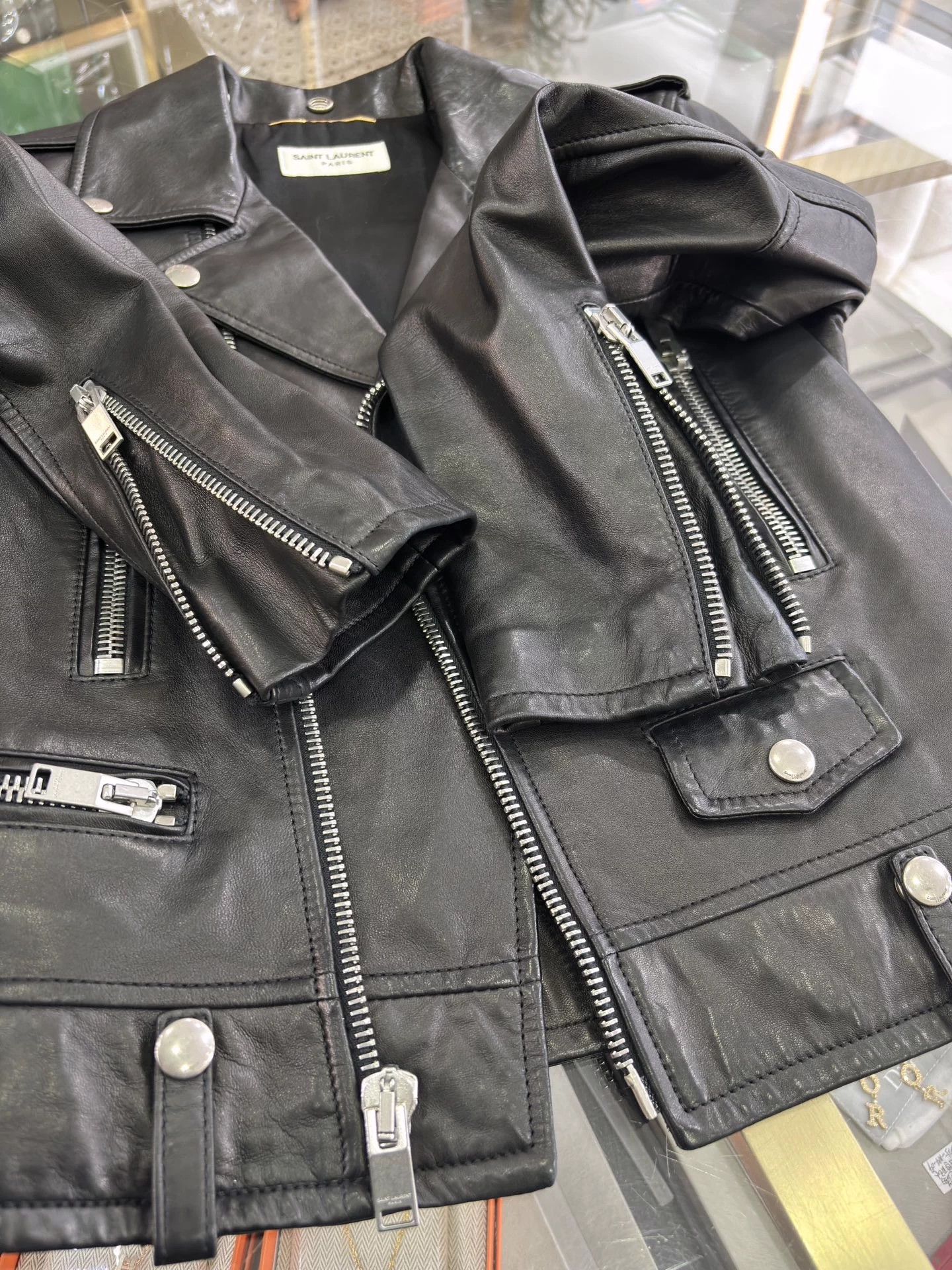 Saint Laurent Paris YSL SLP 2018FW lambskin biker jacket L01 36 Size XS / US 0-2 / IT 36-38 - 6 Thumbnail
