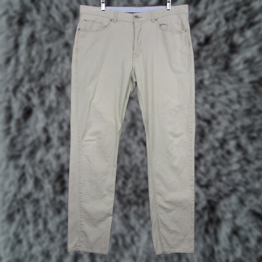Peter Millar Peter Millar Pants Mens 38x32 Beige 5 Pocket Stretch Chino Pima Cotton Casual Size US 38 / EU 54 - 1 Thumbnail