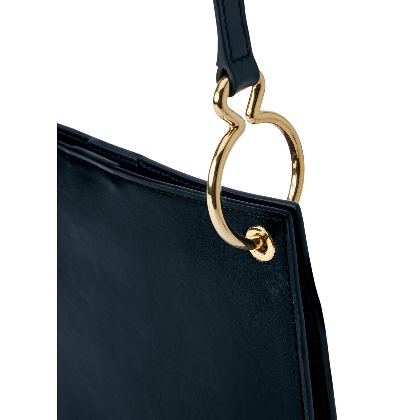 Jil Sander JIL SANDER Black Structured Leather Shoulder Bag New & Authe Size ONE SIZE - 4 Thumbnail