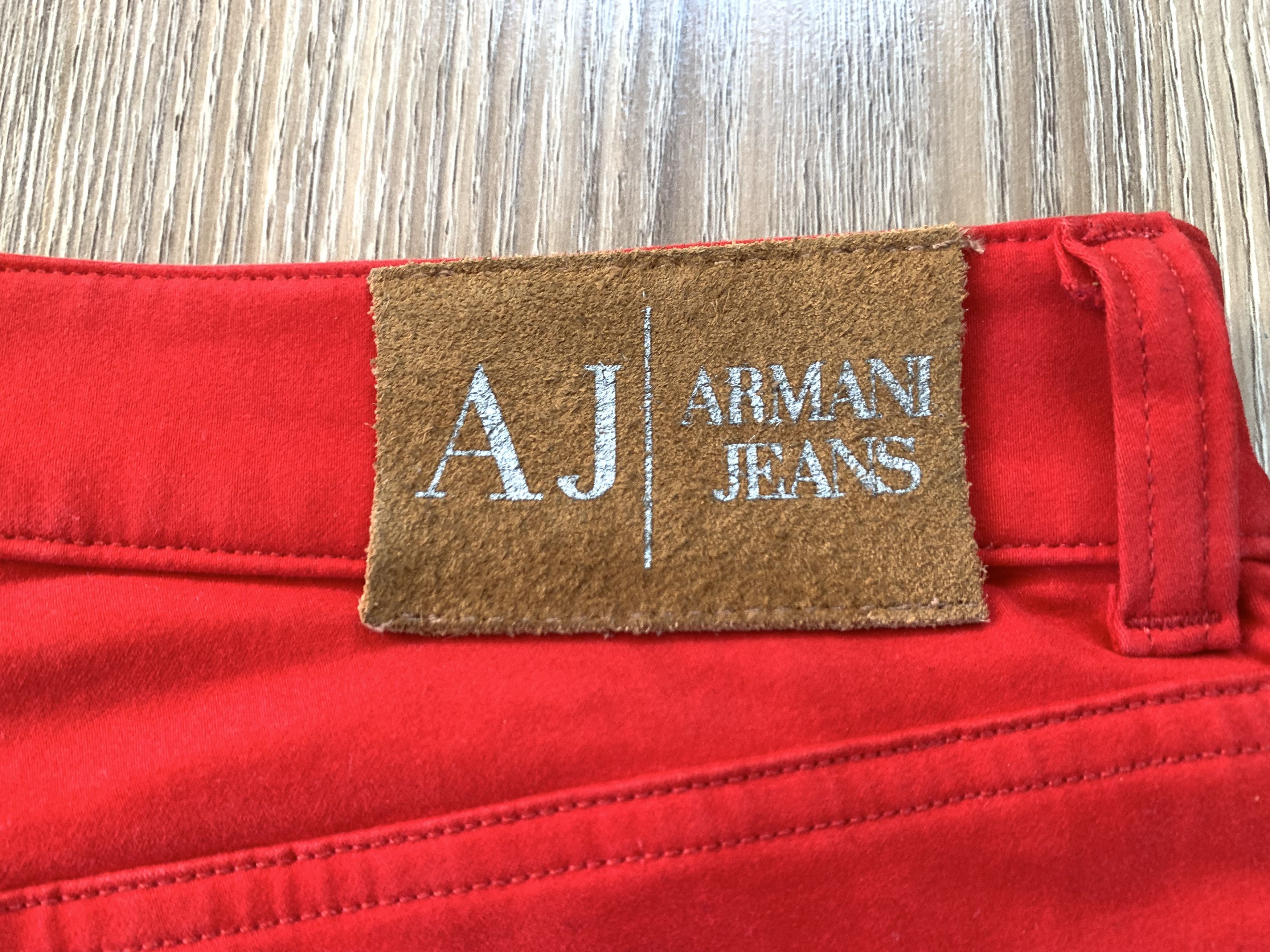 Armani × Vintage Rare Vintage Armani Jeans Red Stretch Jeans Pants Size 28" / US 6 / IT 42 - 7 Thumbnail