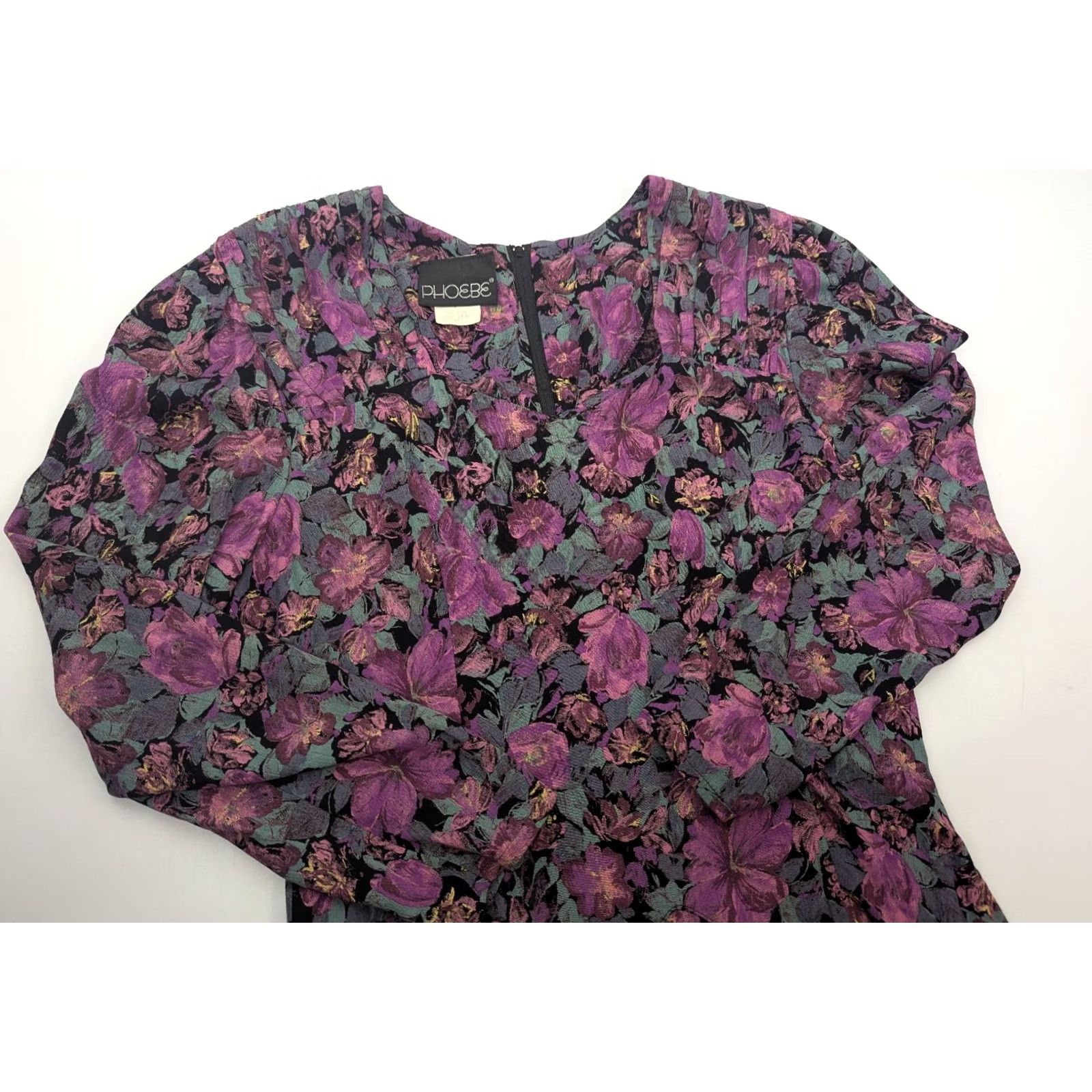 Vintage VINTAGE Phoebe Dress Womens Midi 14 Floral Purple Boho Cottage 80s 90s Modest A-Line Mens Womens Size XL / US 12-14 / IT 48-50 - 7 Thumbnail