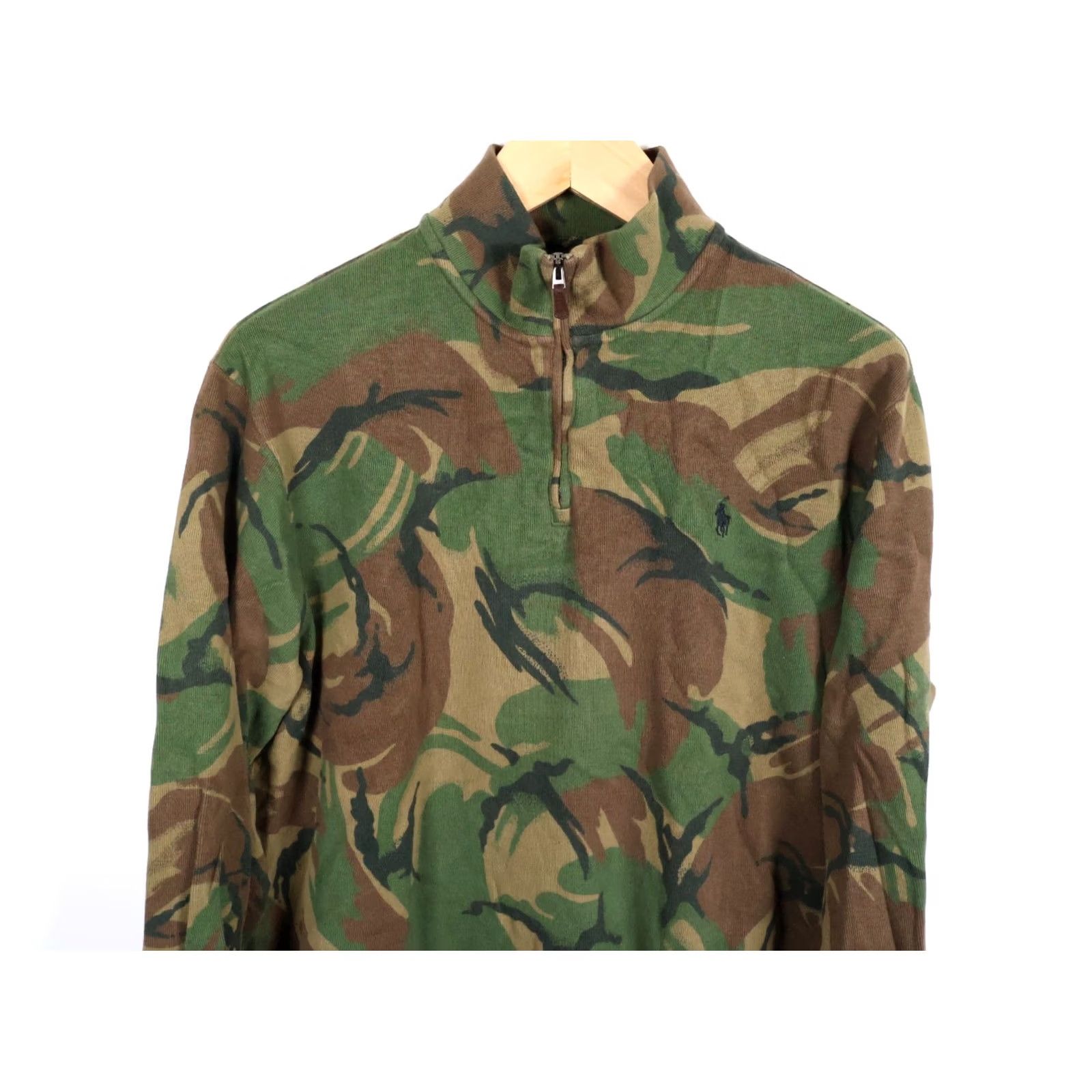 Polo Ralph Lauren VINTAGE Polo Ralph Lauren Sweater Men XL Camouflage 1/4 Zip Mock Neck Camo Size US XL / EU 56 / 4 - 4 Thumbnail