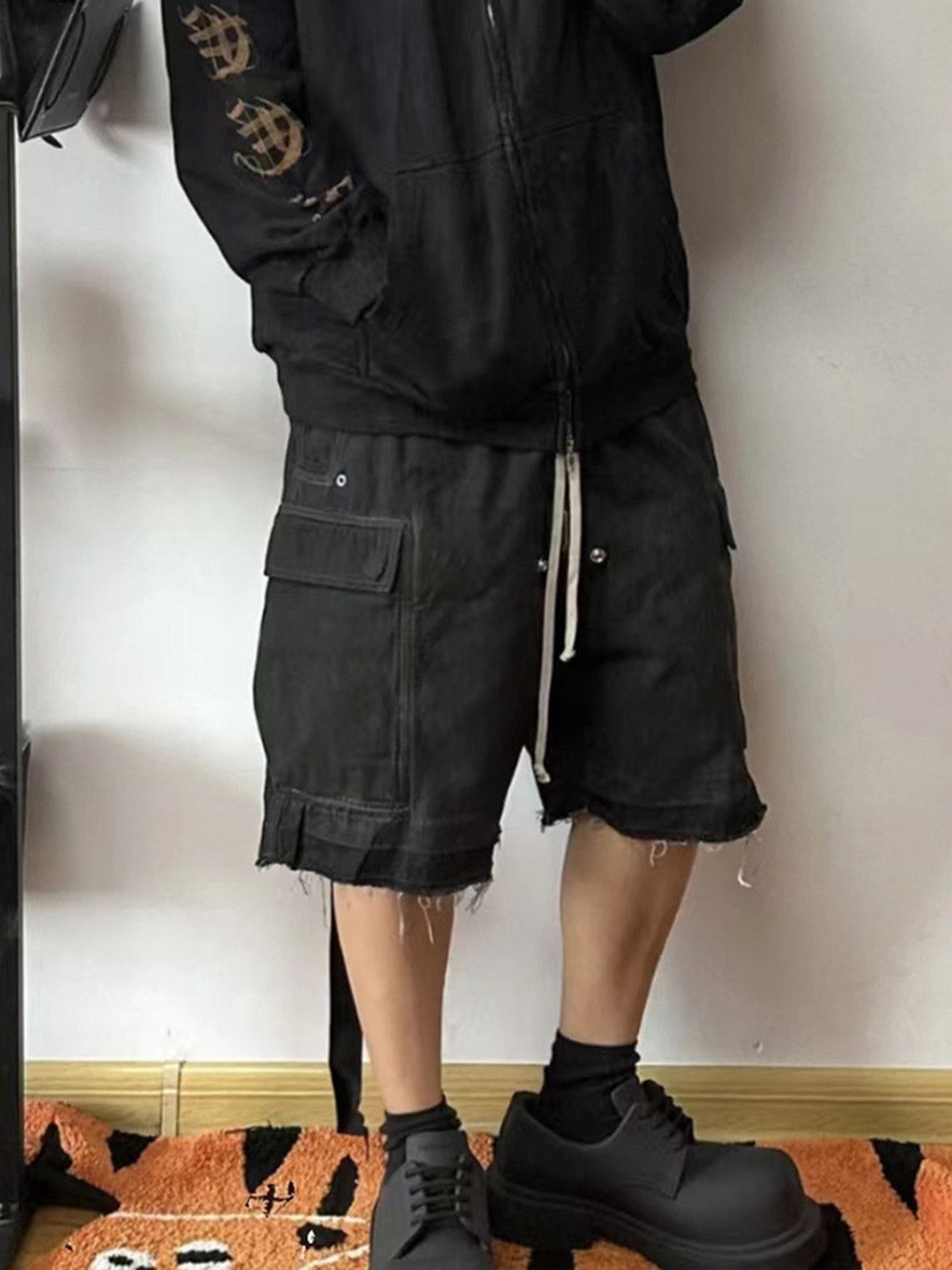 Japanese Brand × Jean Retro patchwork cat whisker denim shorts Size US 32 / EU 48 - 3 Thumbnail
