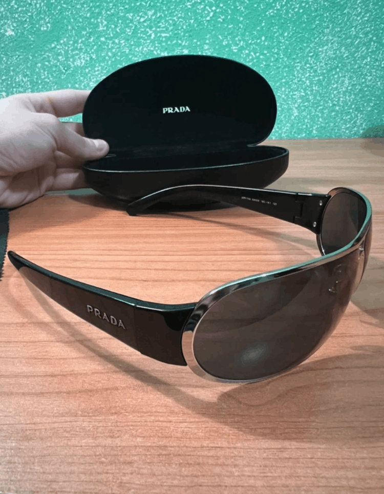 Prada PRADA Sunglasses SPR Star Symbol Wrap Shield Mask Size ONE SIZE - 1 Thumbnail