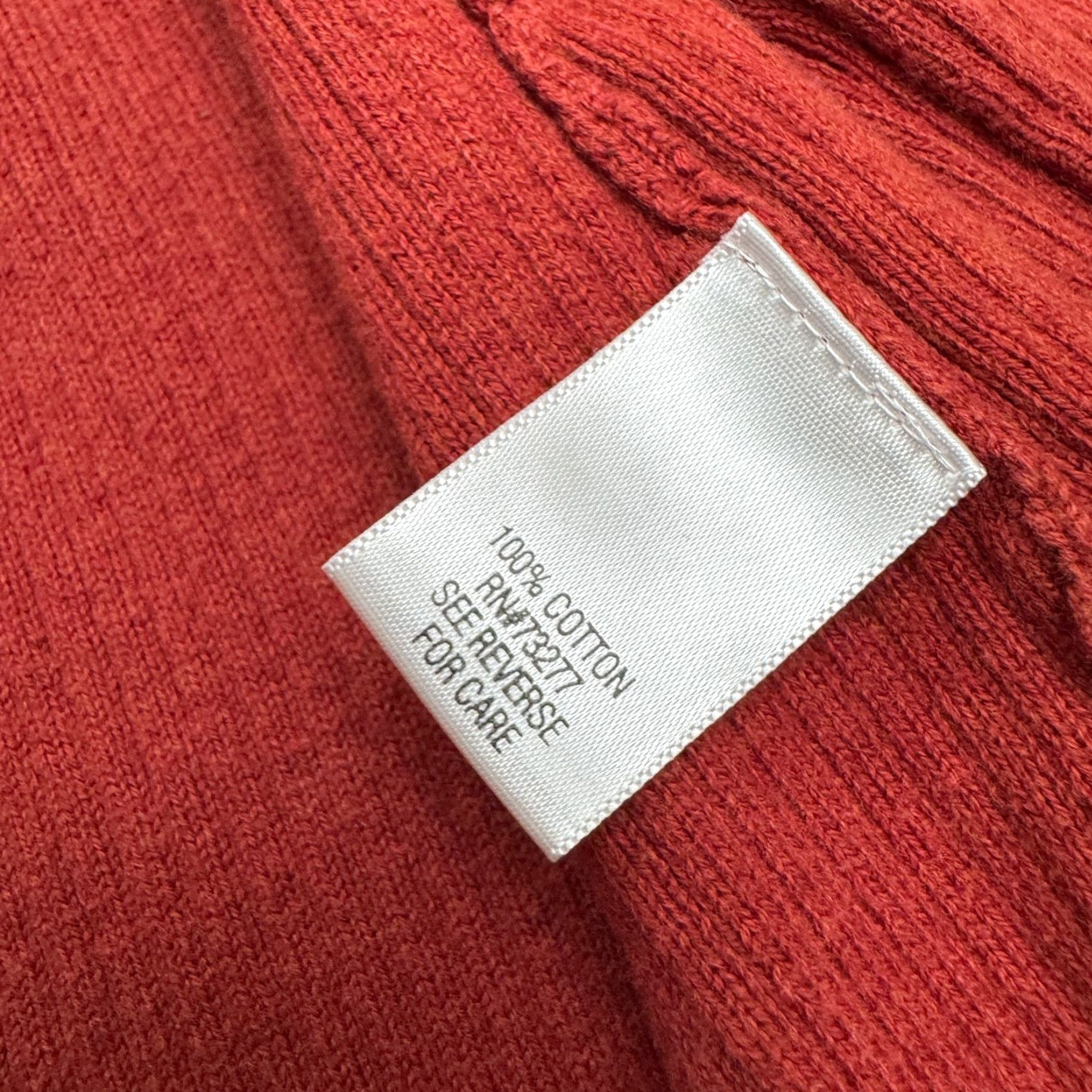 Croft & Barrow Croft & Barrow Cardigan Womens XL Red 100% Cotton Ribbed Knit Collared Sweater Size XL / US 12-14 / IT 48-50 - 5 Thumbnail