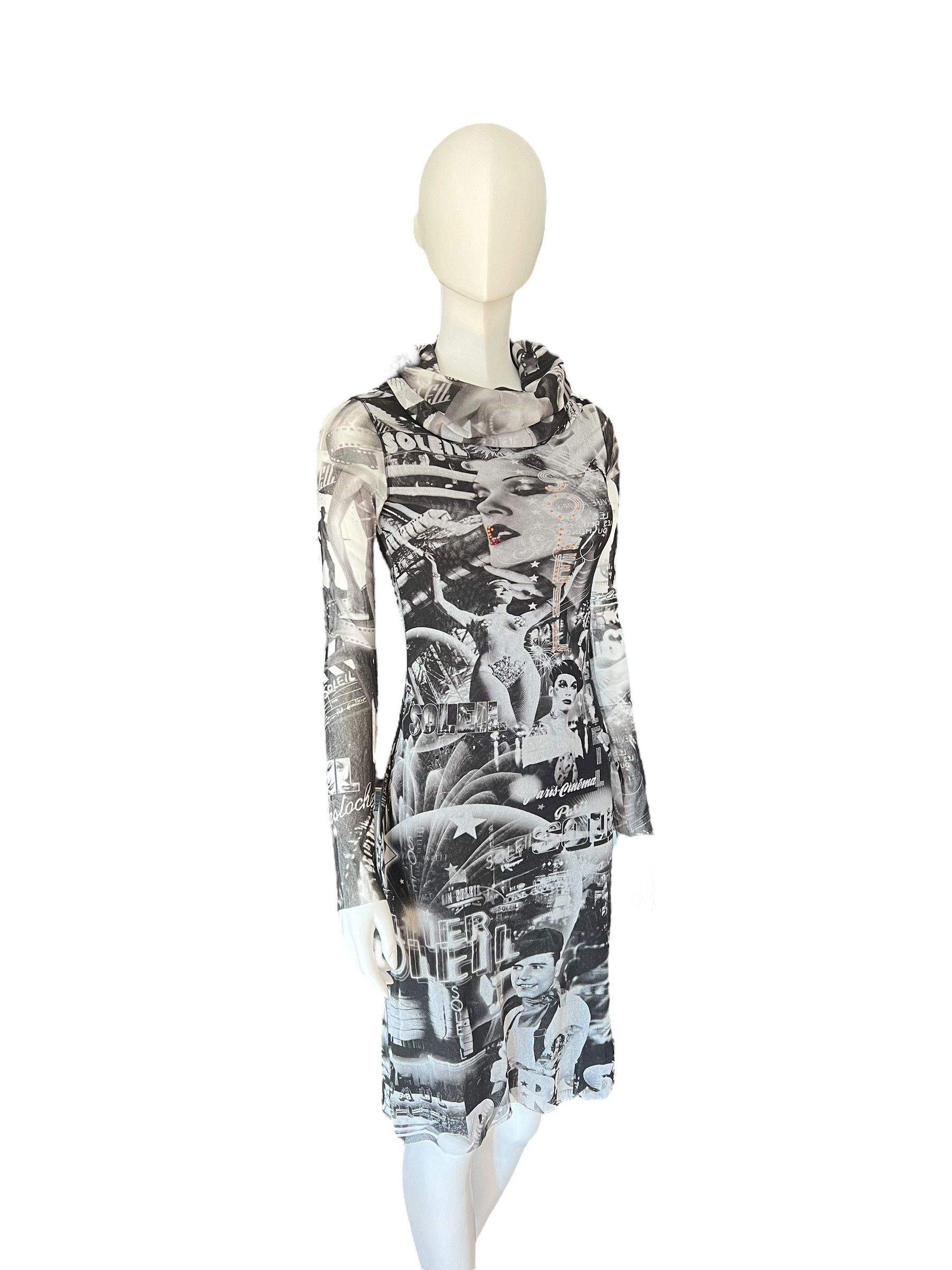 Jean Paul Gaultier Jean Paul Gaultier 1990s Circus Printed Mesh Dress. Size S / US 4 / IT 40 - 2 Thumbnail