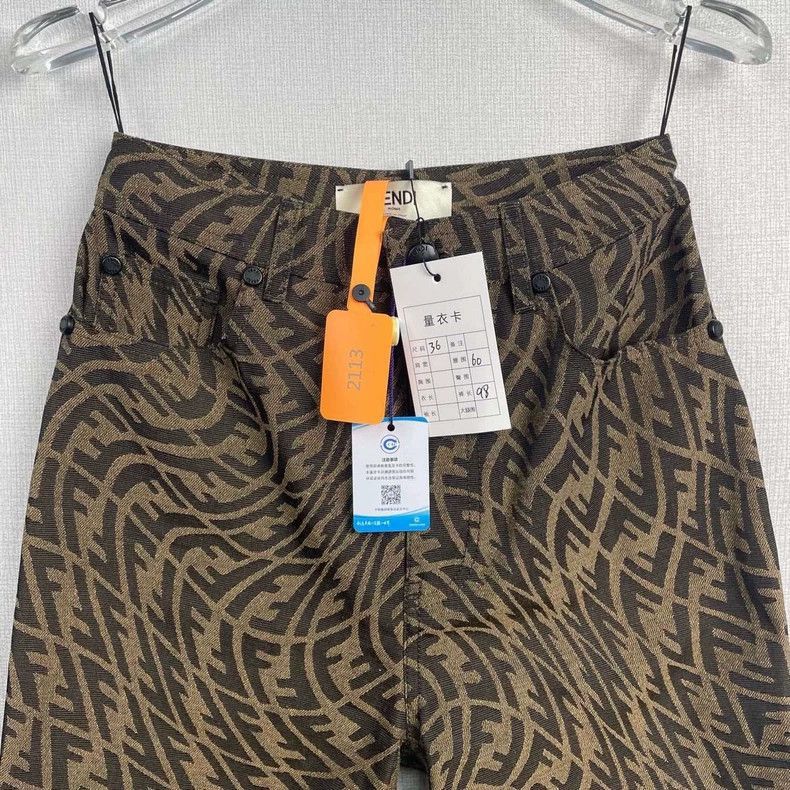 fendi twisted letter denim pants-2508