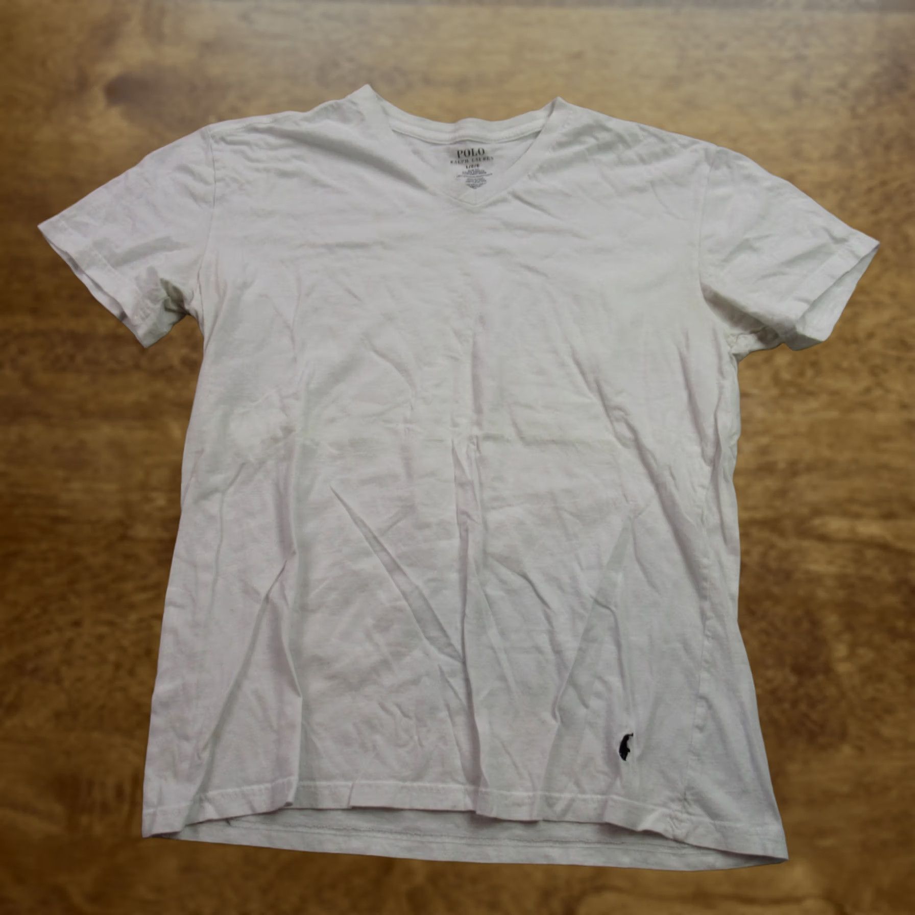 Polo Ralph Lauren Polo Ralph Lauren Shirt Mens Large Short Sleeve White Custom Slim Fit V Neck Size US L / EU 52-54 / 3 - 1 Thumbnail
