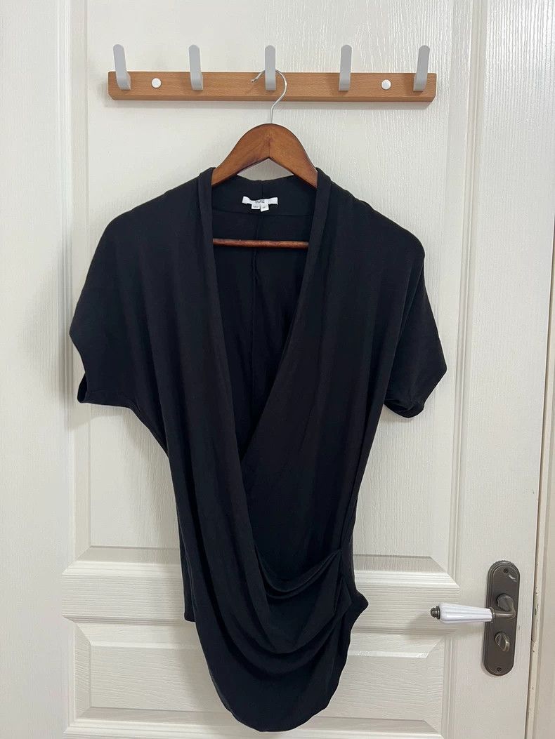 Helmut Lang HELMUT LANG sizeP Dark gray V-neck short-sleeved top Size M / US 6-8 / IT 42-44 - 1 Thumbnail