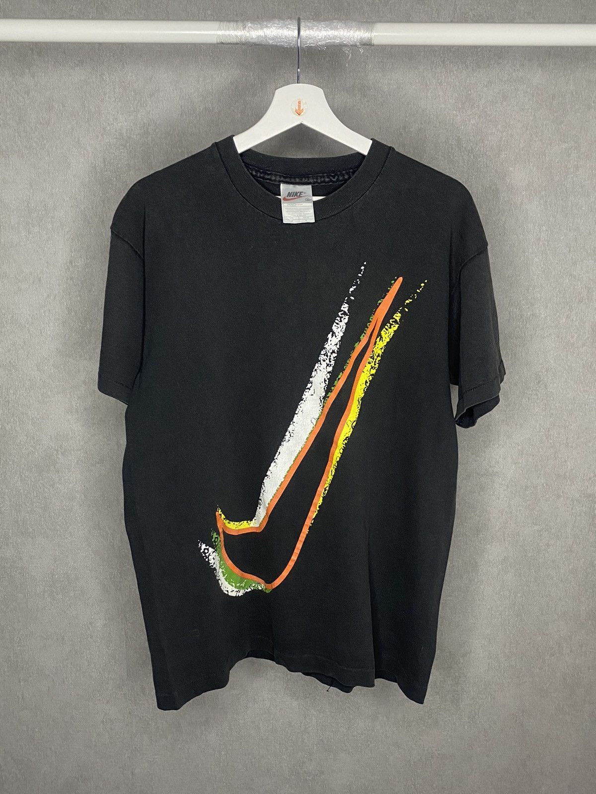 Nike × Vintage Nike vintage 90s swoosh black t shirt size M Size US M / EU 48-50 / 2 - 1 Thumbnail