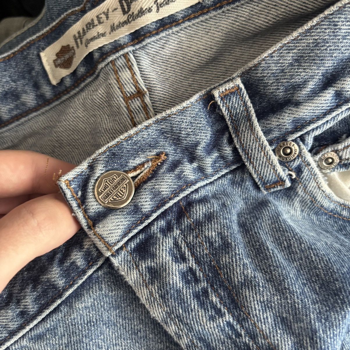 Harley Davidson Vintage 90’s Harley Davidson Baggy Jeans Y2K Punk Moto Size US 34 / EU 50 - 3 Thumbnail