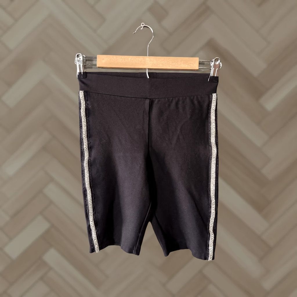 Zara Zara Womens Biker Shorts Black S Small Embellished Colorful Womens, Black, Biker, Zara, S Size 28" / US 6 / IT 42 - 1 Thumbnail
