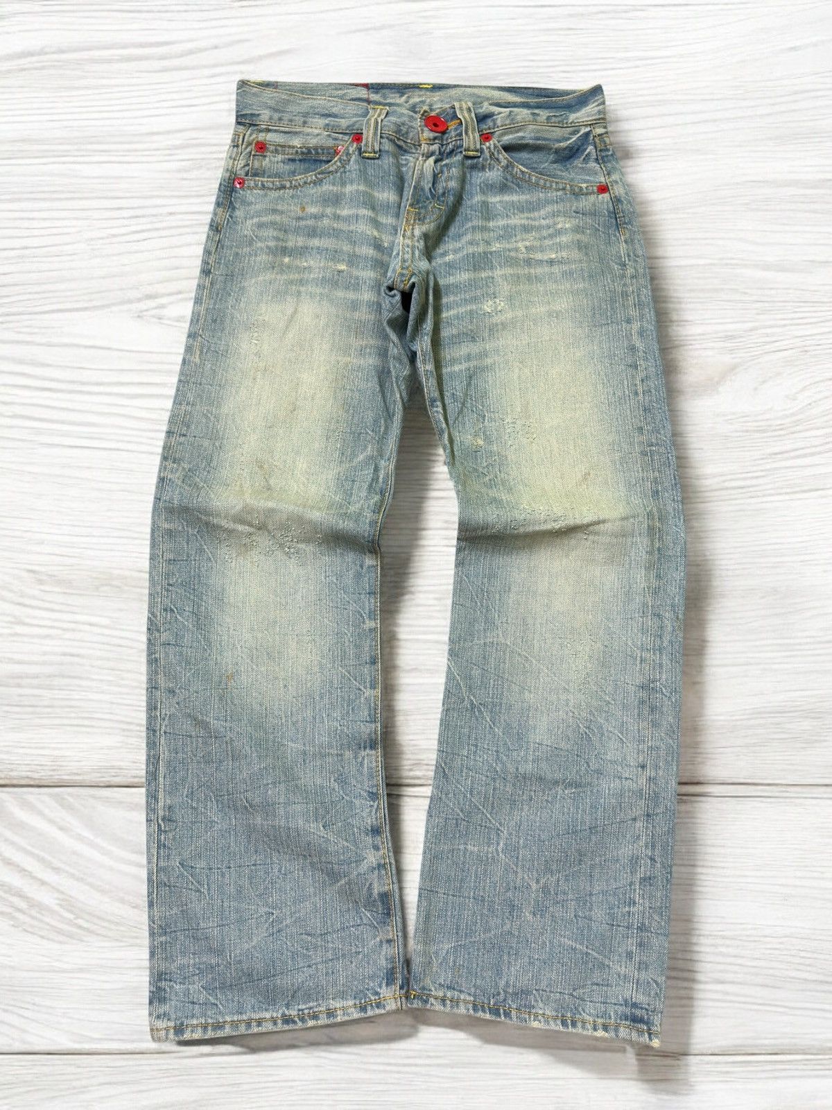 Japanese Brand Vintage COCOLULU Printed logo Distressed Acid Wash Denim Size US 31 - 2 Thumbnail