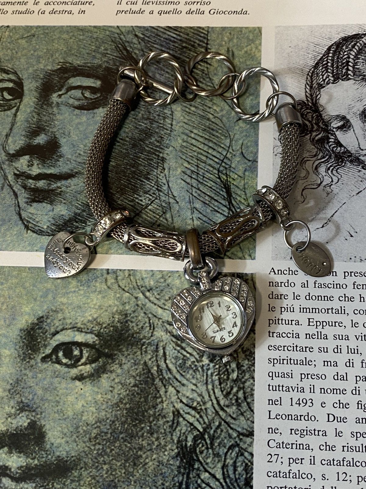 Hysteric Glamour Silver Heart Charm Bracelet Watch Y2K Aesthetic Size ONE SIZE - 1 Thumbnail